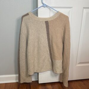 Colorblock Beige and Brown Women's Sweater